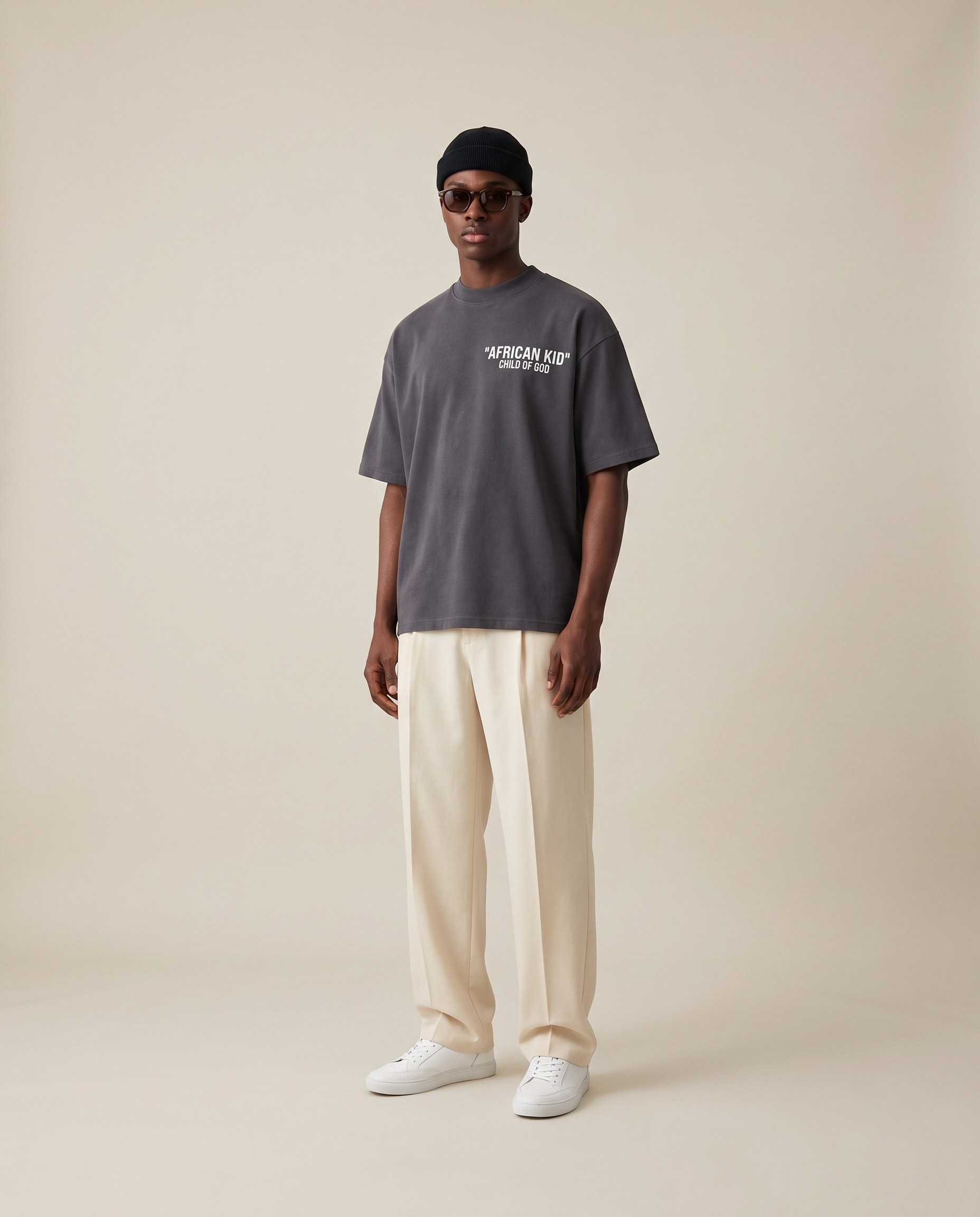AFRICAN KID Carbon Gray tee lifestyle 1