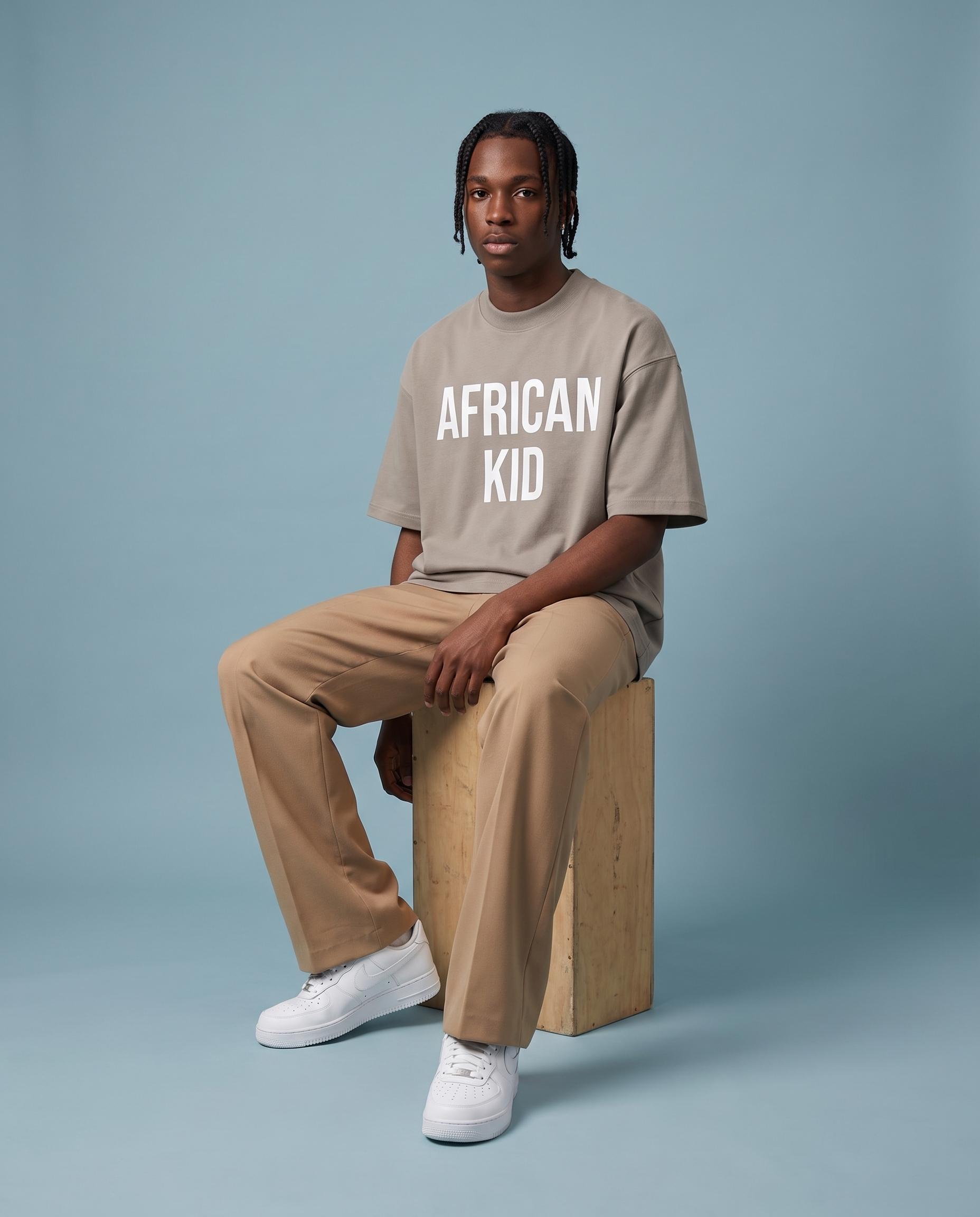 AFRICAN KID Gray Camel tee lifestyle 3