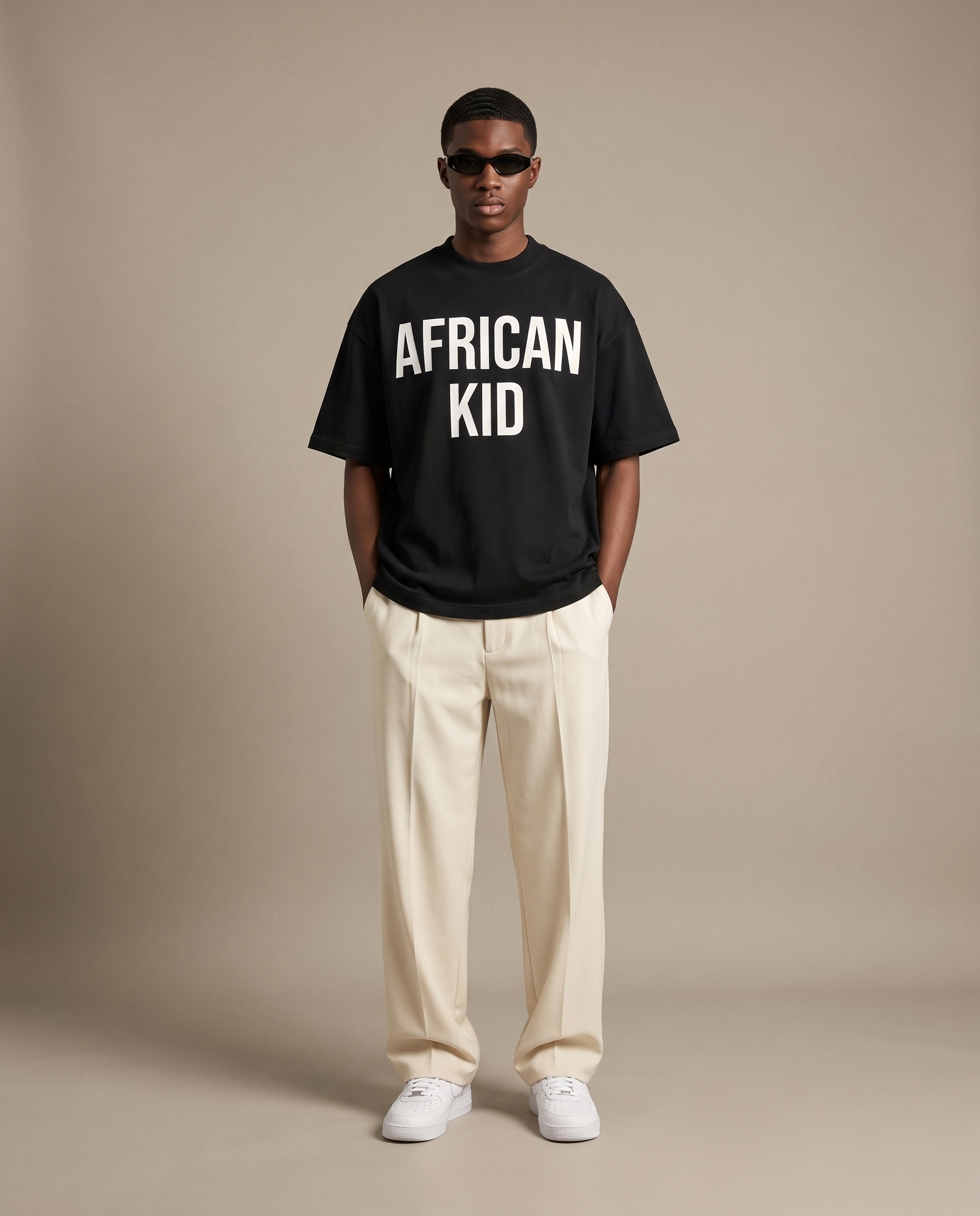AFRICAN KID Black tee lifestyle 1