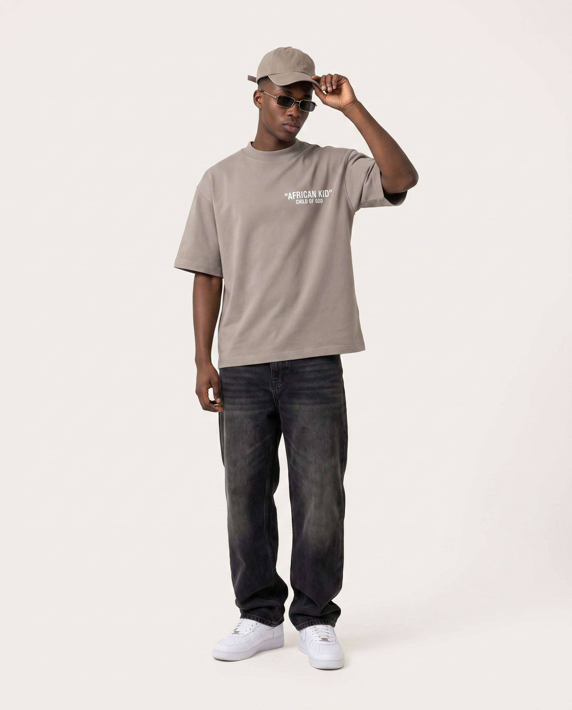 AFRICAN KID Gray Camel tee lifestyle 1