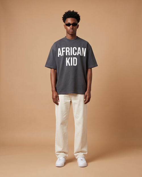 AFRICAN KID Carbon Gray tee lifestyle 1