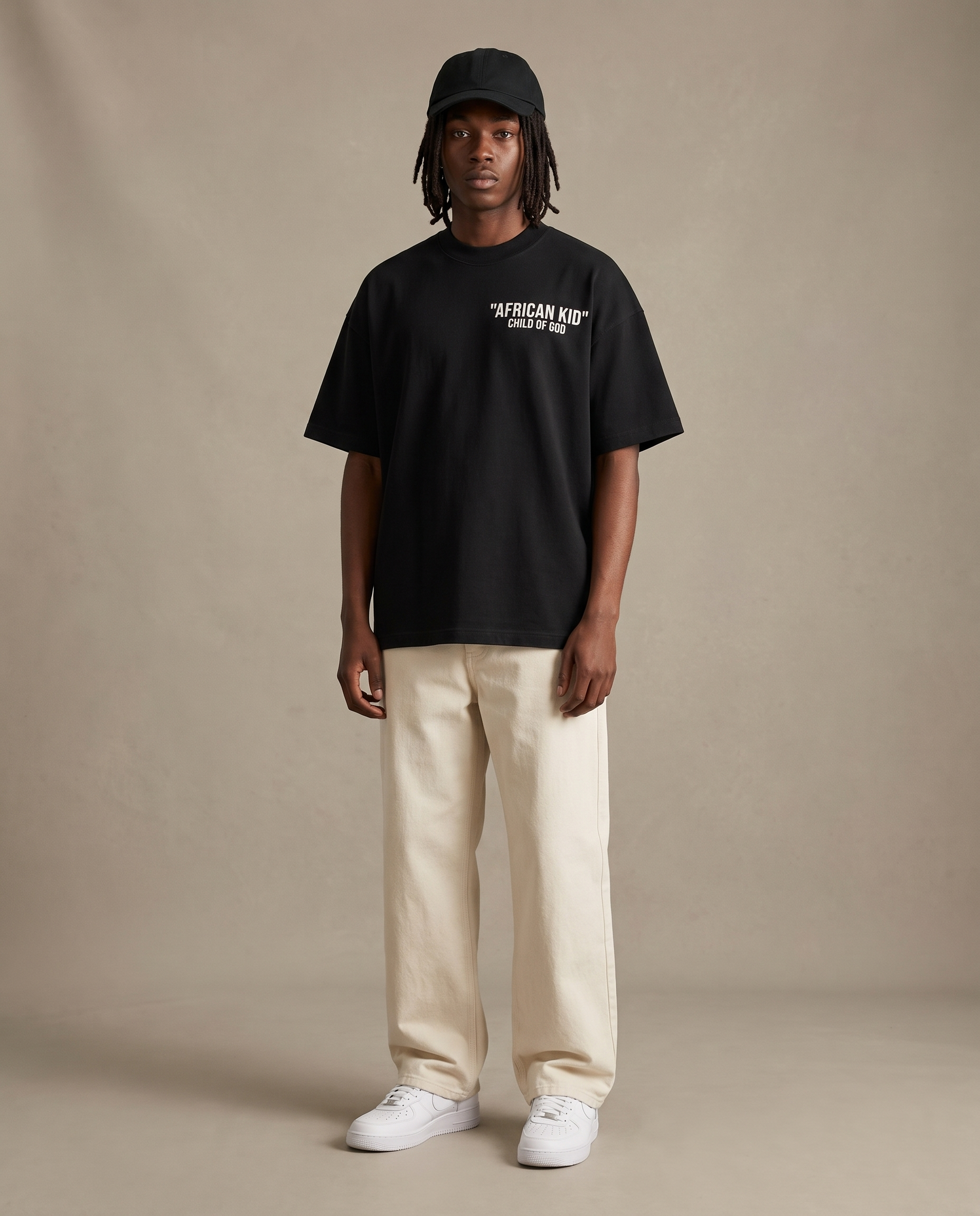 AFRICAN KID Black tee lifestyle 1