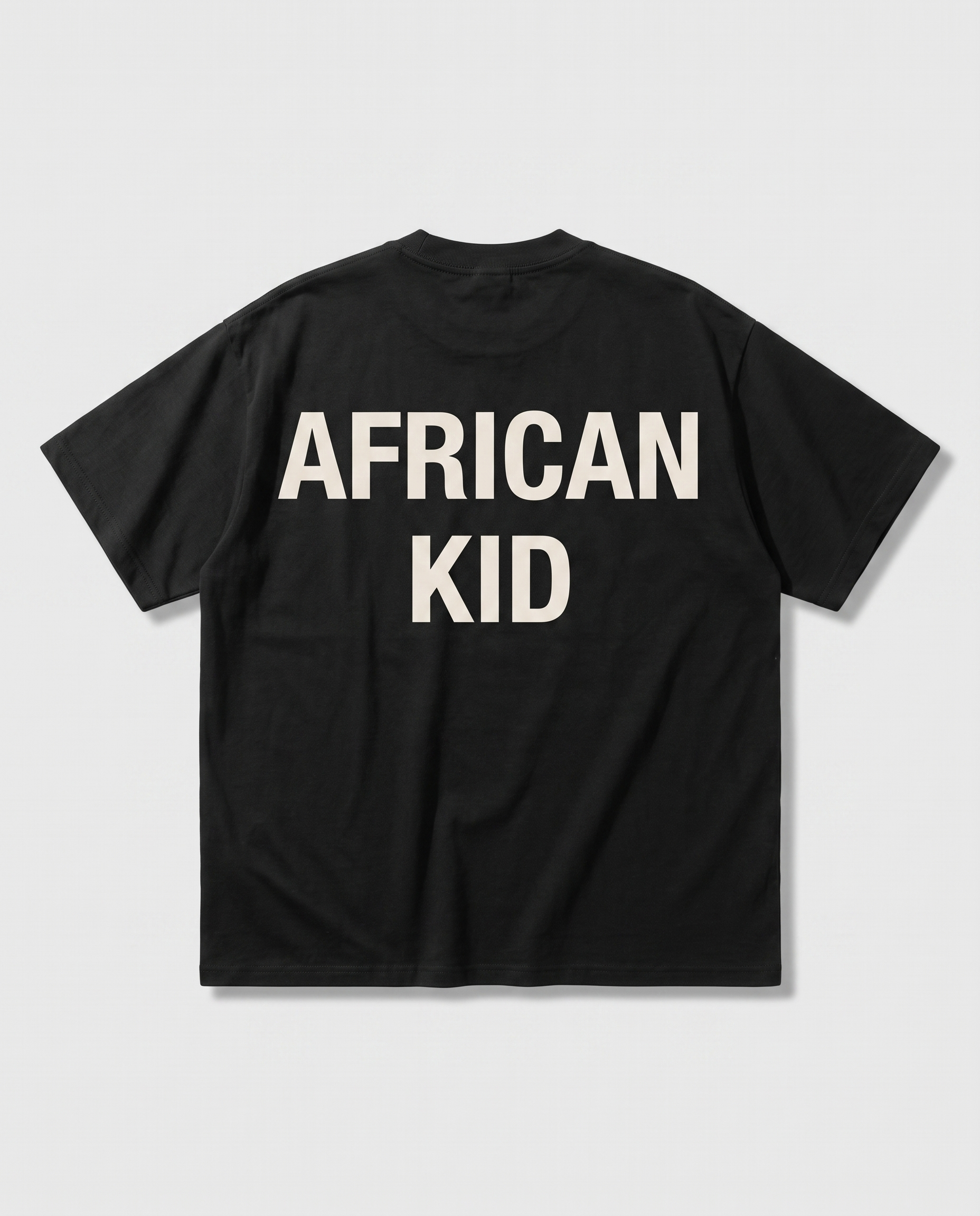 AFRICAN KID Essential Tee - Black - back flat-lay