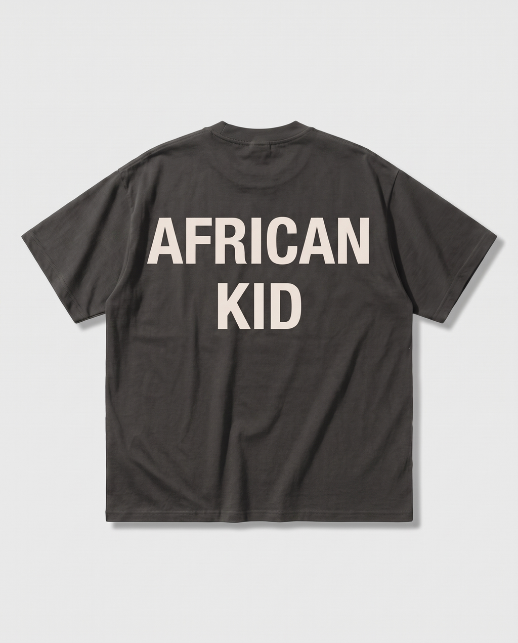 AFRICAN KID Essential Tee - Dark Gray - back flat-lay