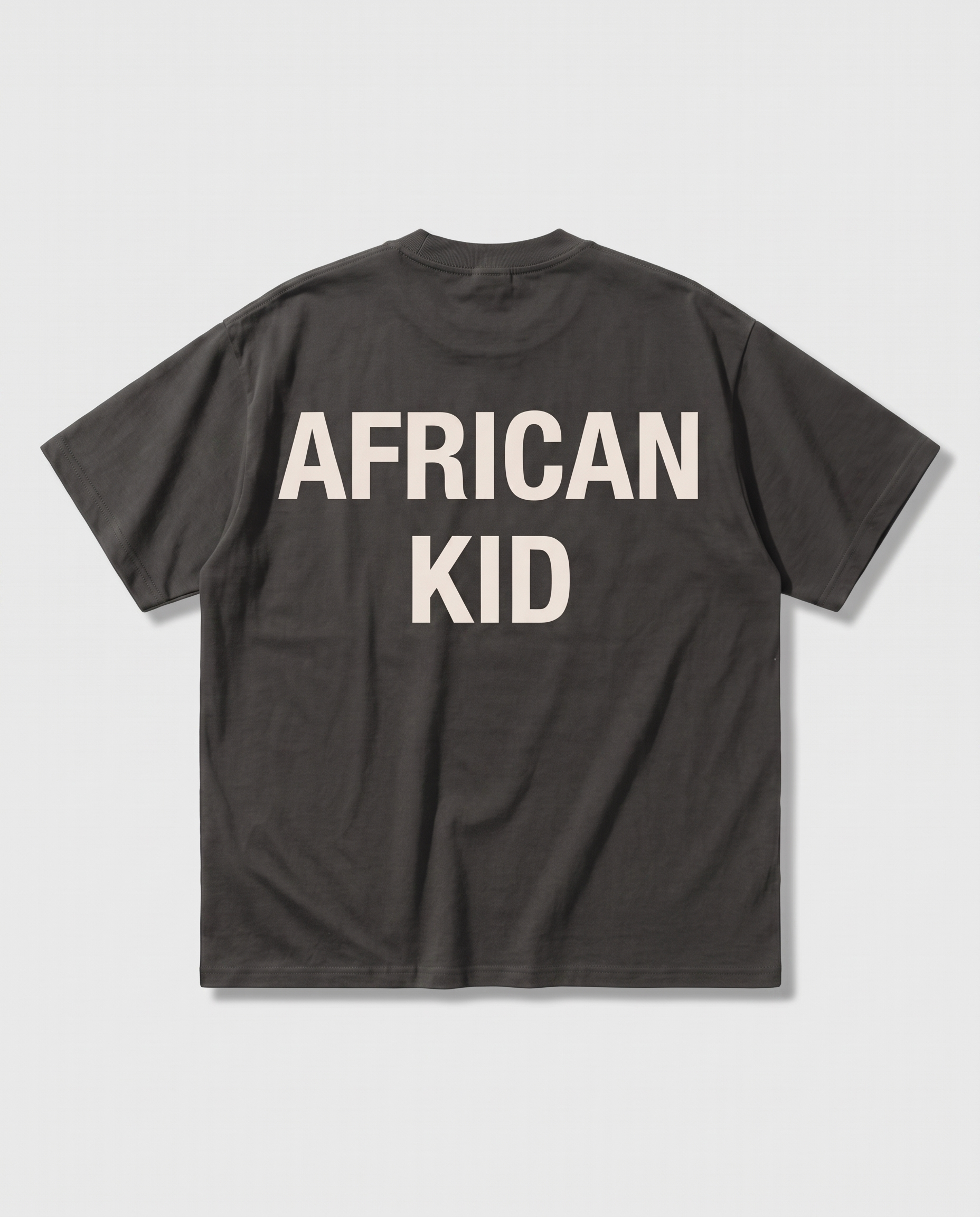 AFRICAN KID Essential Tee - Dark Gray - back flat-lay