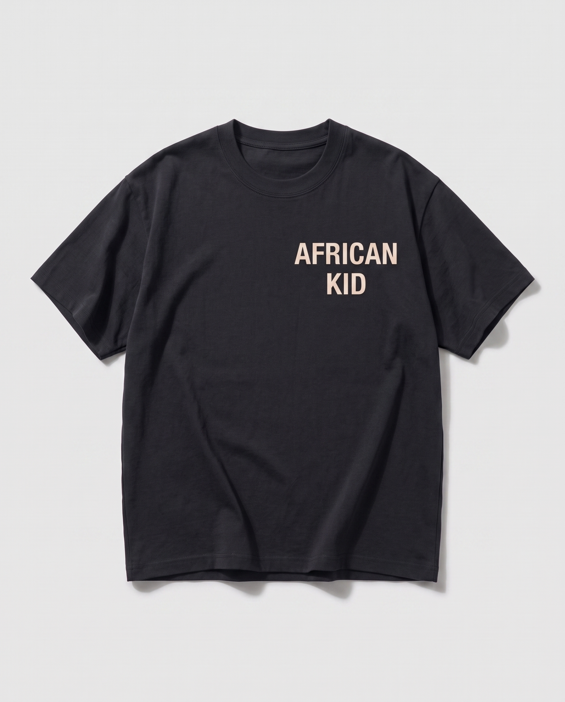 AFRICAN KID Essential Tee - Black - front flat-lay