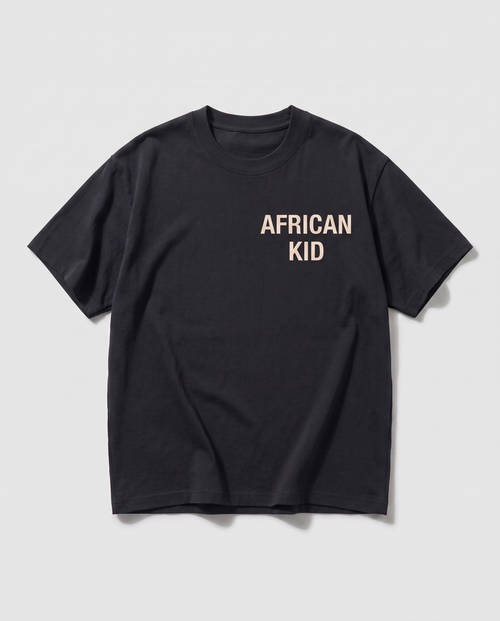 AFRICAN KID Essential Tee - Black - front flat-lay
