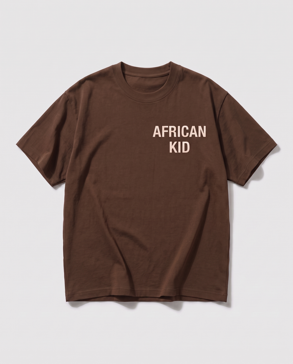 AFRICAN KID Essential Tee - Coffee - front flat-lay