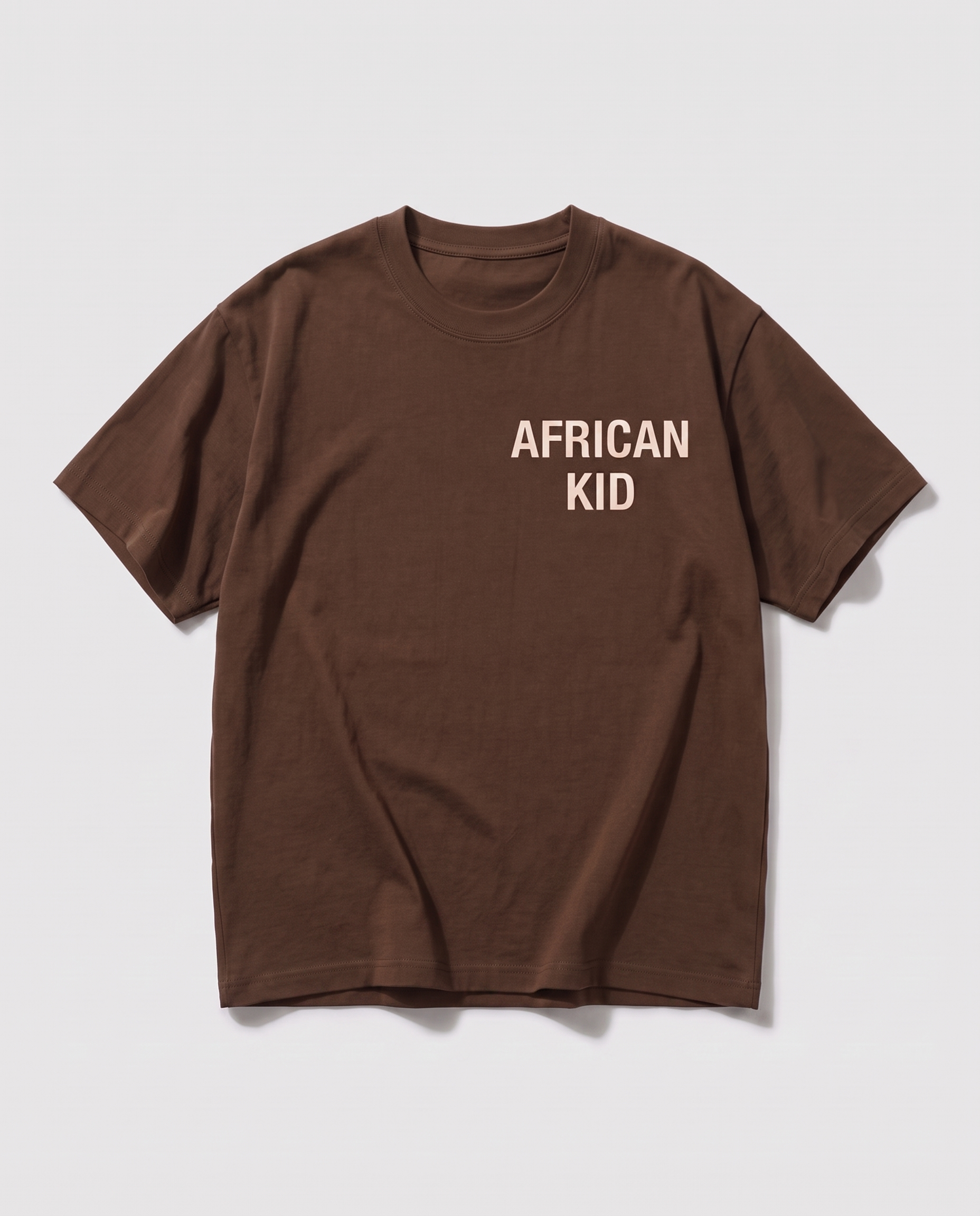 AFRICAN KID Essential Tee - Coffee - front flat-lay