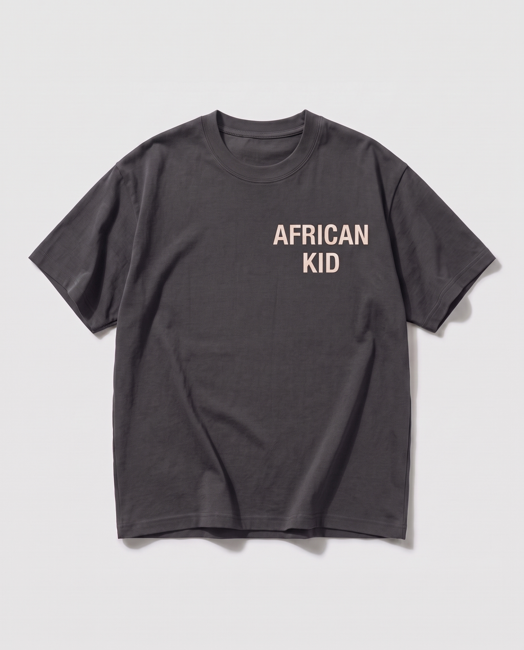 AFRICAN KID Essential Tee - Dark Gray - front flat-lay