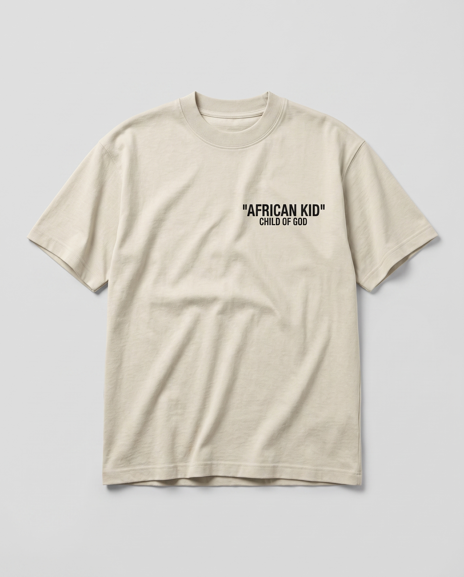 African Kid Heavyweight Tee - Sand - flat-lay