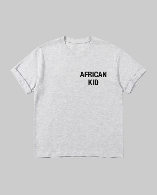 Essential Cotton Tee - White Gray - front flat-lay