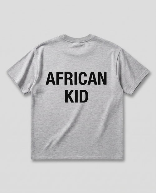 Essential Cotton Tee - White Gray - back flat-lay